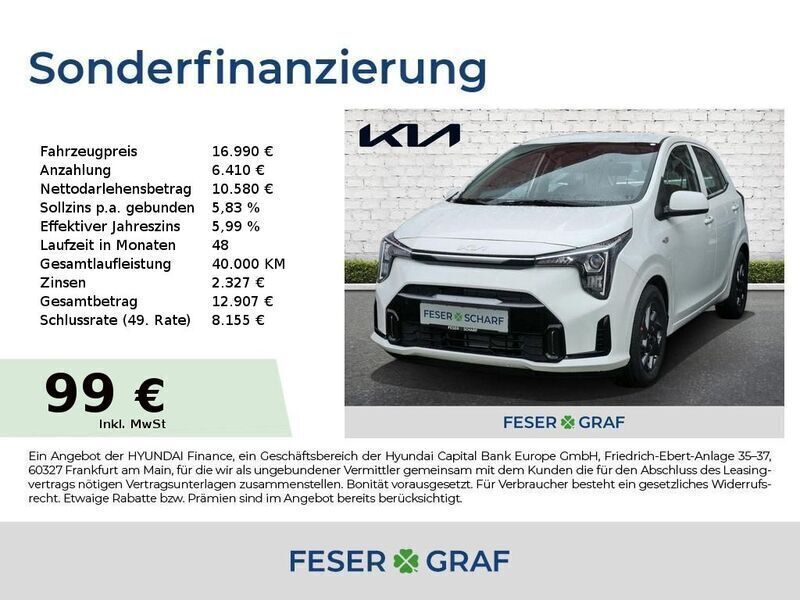 Schneeweiss Neu 2025 Kia Picanto Vision Kleinwagen | 16.990 € (Fairer Preis) - Bild 1/4