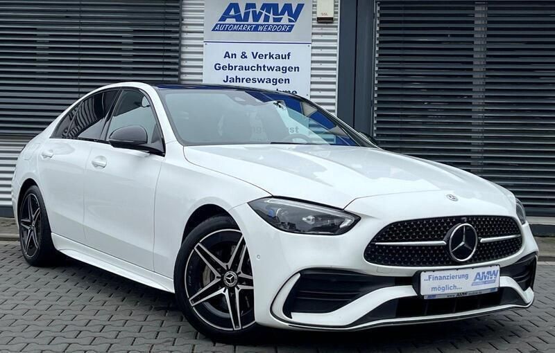 Weiß Gebraucht 2021 Mercedes C300 AMG line Limousine | 39.800 € - Bild 1/4