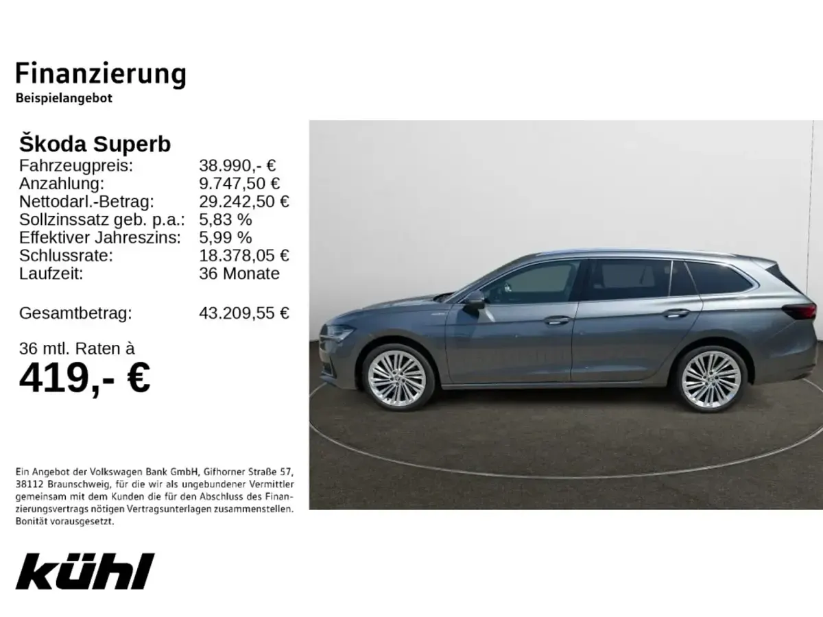 Gebraucht Skoda Superb LAURIN & KLEMENT 193 PS (141 kW) 2024 Graphitegrau metallic Kombi