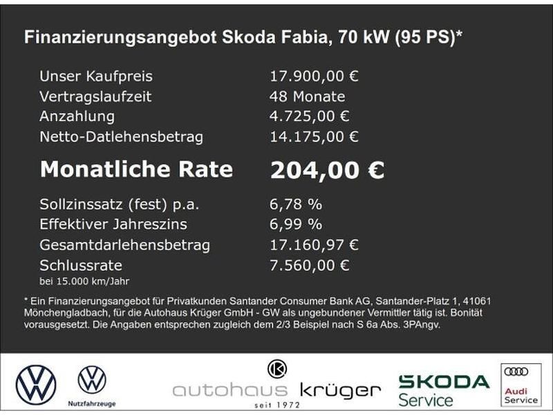 Gebraucht Skoda Fabia Selection 95 PS (69 kW) 2024 Grau Kleinwagen
