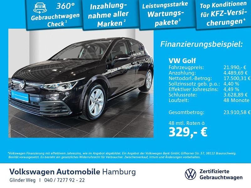 Deep black perleffekt Gebraucht 2020 VW Golf VIII Life Limousine | 21.990 € (Fairer Preis) - Bild 1/3