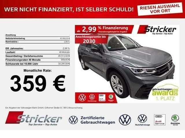 Platinum grey metallic (metallic) Gebraucht 2025 VW Tiguan Allspace R-line SUV | 43.949 € (Fairer Preis) - Bild 1/3