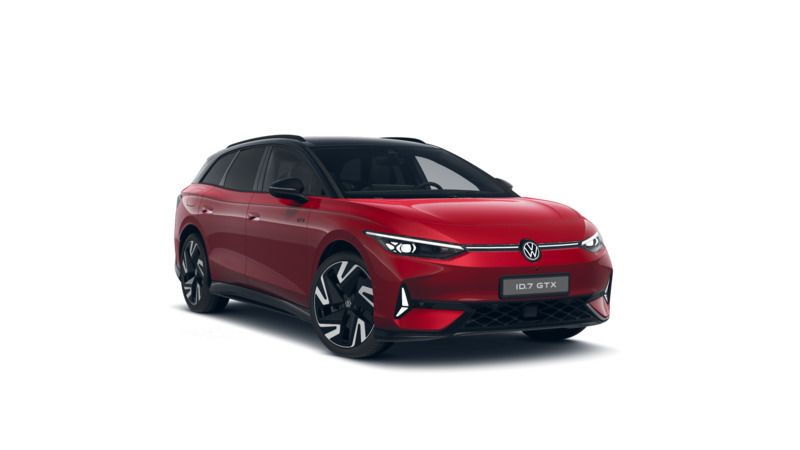 Kings red metallic schwarz Gebraucht 2024 VW ID.7 GTX Limousine | 60.666 € (Superpreis) - Bild 1/4