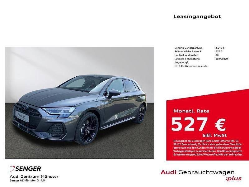 Grau Gebraucht 2025 Audi A3 Sportback e-tron S-Line Limousine | 48.490 € - Bild 1/4