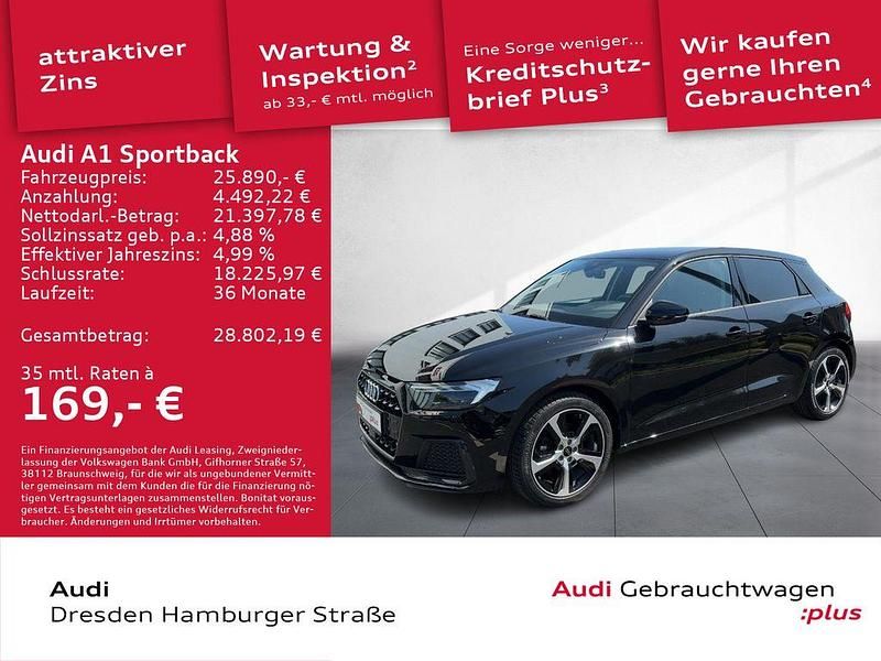 Mythosschwarz metallic Gebraucht 2024 Audi A1 Sportback Advanced Plus Kleinwagen | 25.890 € (Fairer Preis) - Bild 1/3