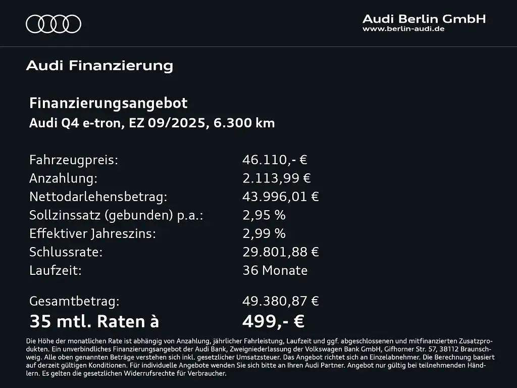 Gebraucht Audi Q4 e-tron Advanced Plus 210 kW (286 PS) 2025 Geysirblau metallic SUV
