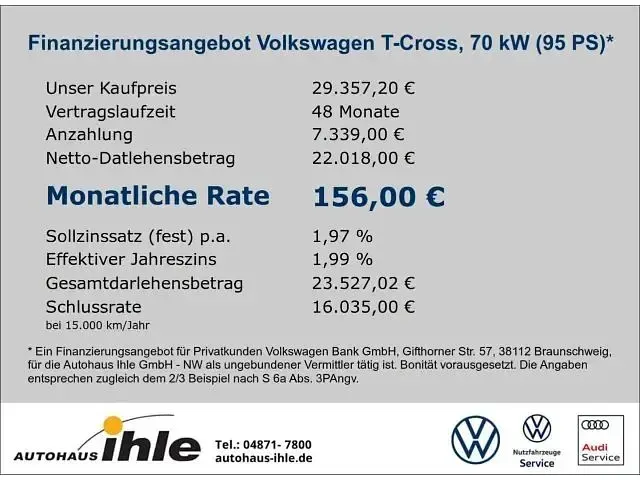 Neu VW T-Cross R 95 PS (69 kW) 2026 Blau SUV