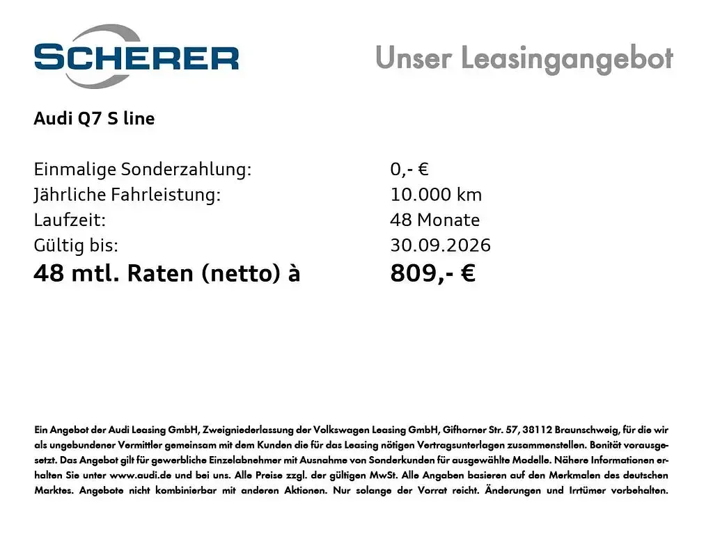 Neu Audi Q7 Business 286 PS (210 kW) 2026 Grau SUV