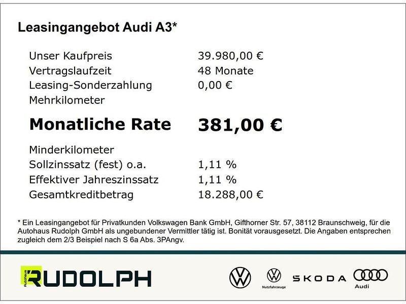 Gebraucht Audi A3 Ambiente 150 PS (110 kW) 2025 Mythosschwarz metallic Limousine