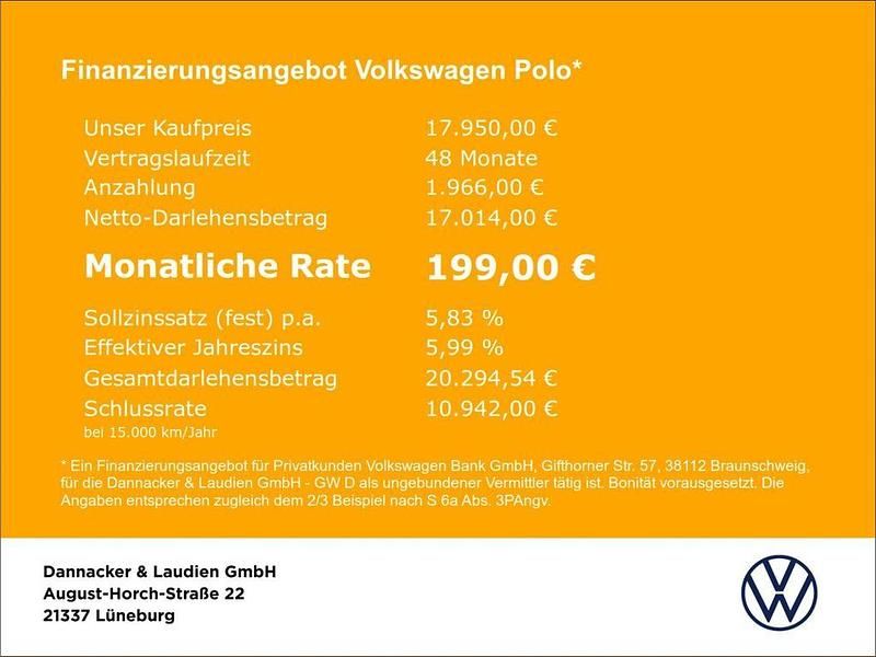 Gebraucht VW Polo Active 95 PS (69 kW) 2023 Reef blue Limousine