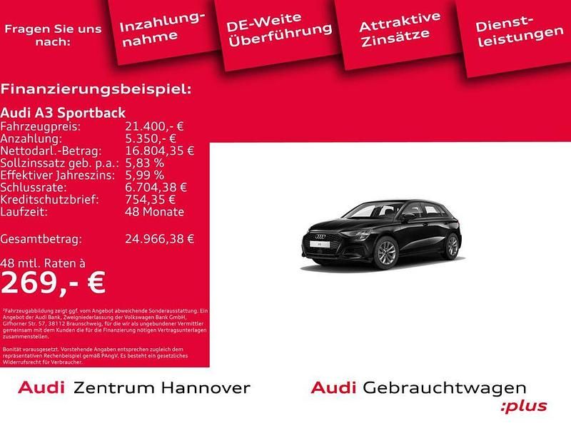 Brillantschwarz Gebraucht 2021 Audi A3 Design Limousine | 21.400 € (Fairer Preis) - Bild 1/4