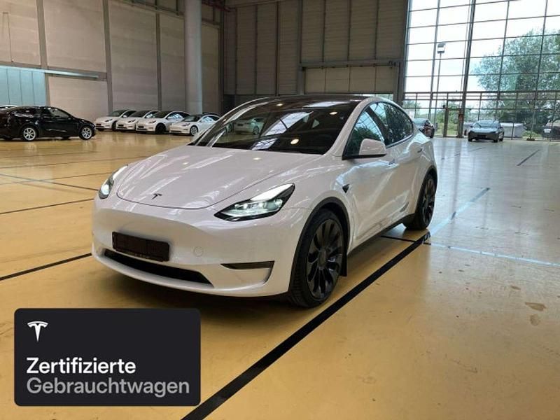 Pearl white multicoat Gebraucht 2022 Tesla Model Y Performance SUV | 38.900 € (Fairer Preis) - Bild 1/4
