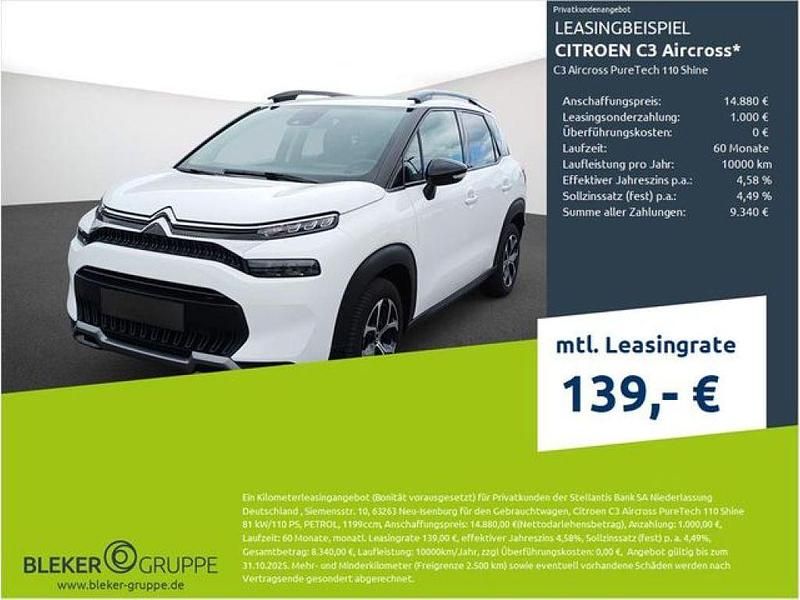 Lack weiss banquise/typ aussenverkleidung spiegel flach standard Gebraucht 2023 Citroën C3 Aircross PureTech SUV | 14.880 € (Guter Preis) - Bild 1/3