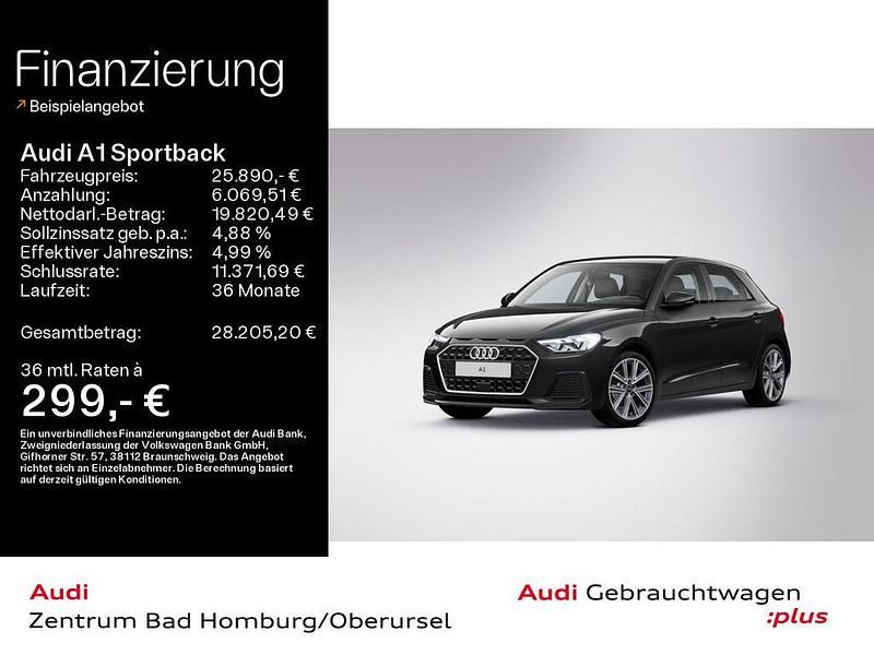 Schwarz Gebraucht 2022 Audi A1 Sportback Advanced Plus Kleinwagen | 25.890 € (Fairer Preis) - Bild 1/3