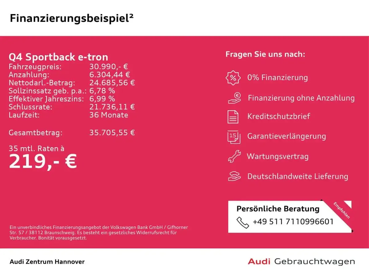 Gebraucht Audi Q4 Sportback e-tron Sport 125 kW (170 PS) 2023 Mythosschwarz metallic (metallic) SUV