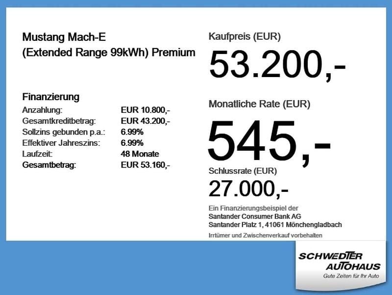 Ny Ford Mustang Mach-E Extended Range 258 kW (351 HK) 2025 Sort SUV