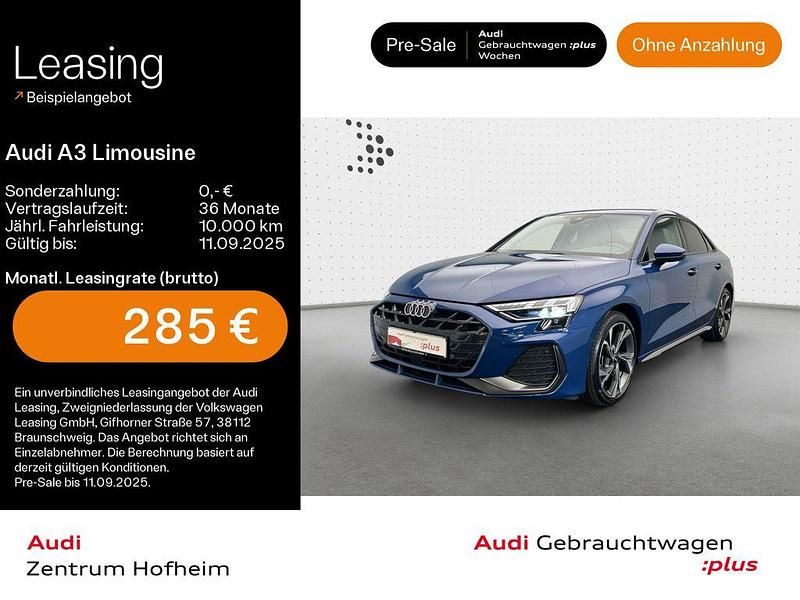Ascariblau metallic Gebraucht 2024 Audi A3 S-Line Limousine | 31.999 € (Superpreis) - Bild 1/4