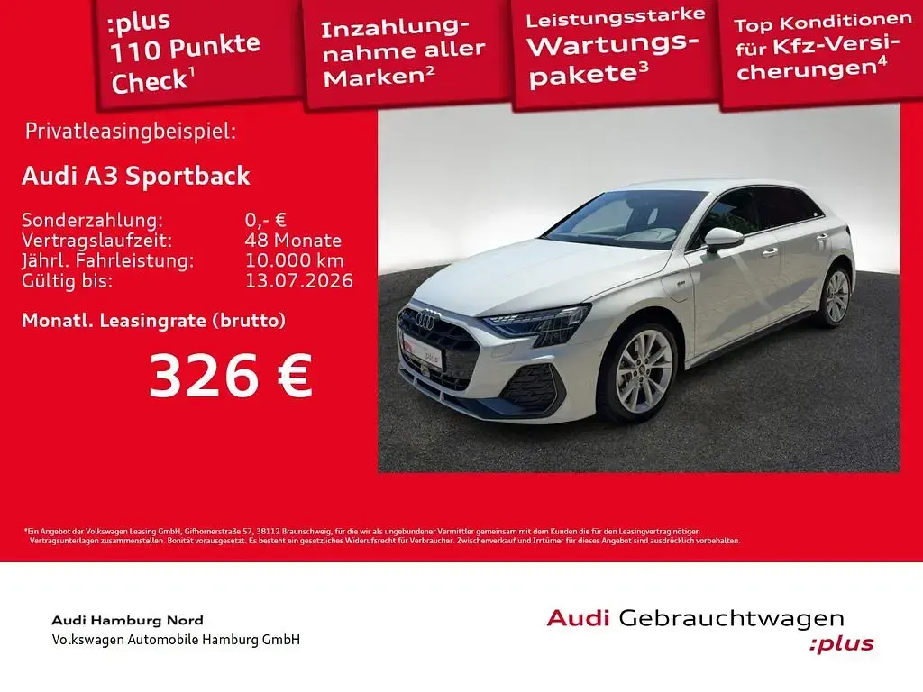 Gebraucht Audi A3 S-Line 204 PS (150 kW) 2025 2y gletscherweiß metallic Limousine