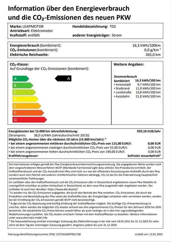 Neu Leapmotor T03 69 kW (95 PS) 2025 Grau (canopy grey) Kleinwagen