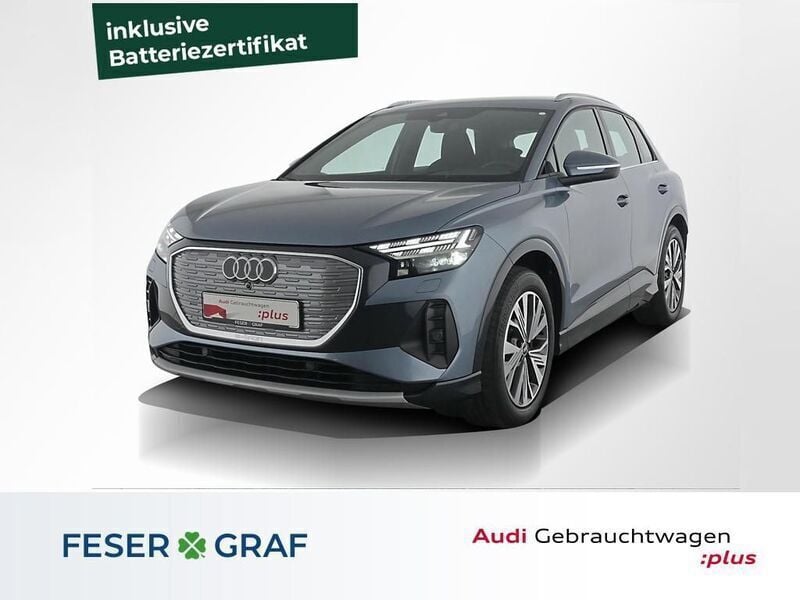 Geysirblau metallic Gebraucht 2021 Audi Q4 e-tron Ambiente SUV | 29.335 € (Fairer Preis) - Bild 1/4