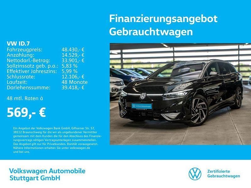 Grenadillschwarz metallic Gebraucht 2024 VW ID.7 Pro Limousine | 48.430 € (Fairer Preis) - Bild 1/4