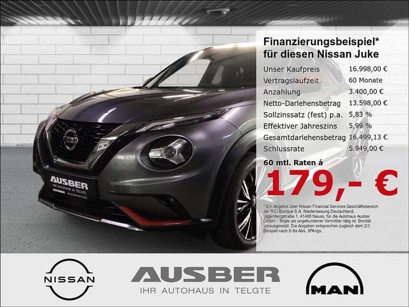Dark grey/fuji sunset red Gebraucht 2020 Nissan Juke SUV | 16.998 € (Fairer Preis) - Bild 1/4