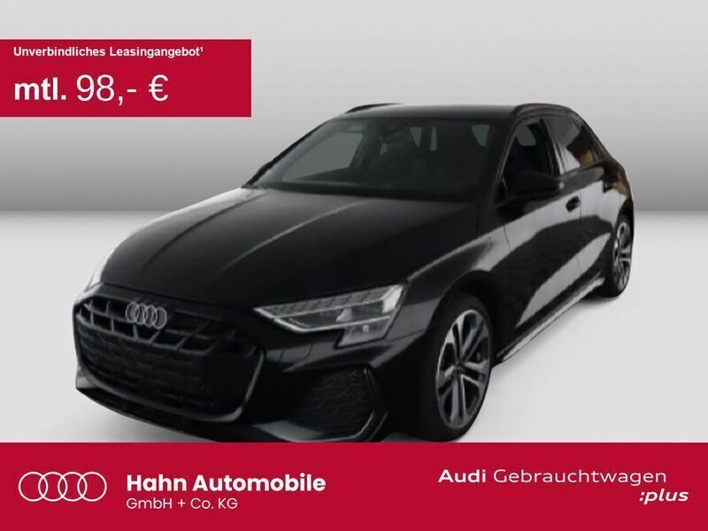 Schwarz Gebraucht 2024 Audi A3 Sportback S-Line Limousine | 37.330 € (Guter Preis) - Bild 1/3