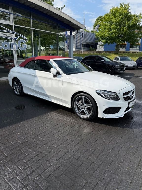 Polarweiss unilack Gebraucht 2017 Mercedes C200 AMG line Cabrio | 28.950 € (Fairer Preis) - Bild 1/4