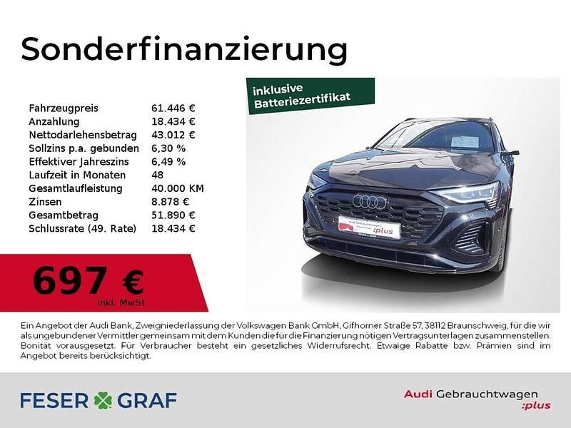 Mythosschwarz metallic Gebraucht 2023 Audi Q8 e-tron Ambiente SUV | 61.446 € (Fairer Preis) - Bild 1/2