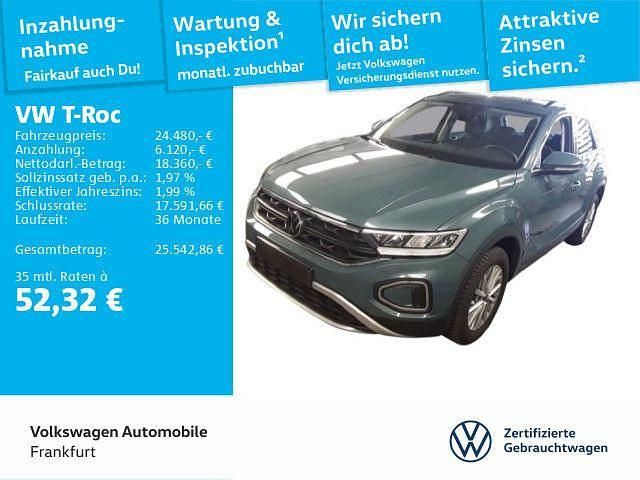 Blau Gebraucht 2024 VW T-Roc Life SUV | 24.480 € (Superpreis) - Bild 1/4