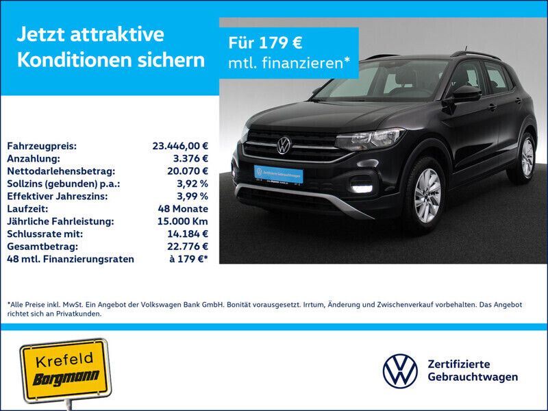 Schwarz / deep black Gebraucht 2023 VW T-Cross Life SUV | 23.446 € (Fairer Preis) - Bild 1/4