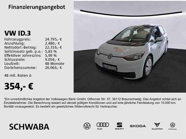 Gletscherweiß metallic Gebraucht 2023 VW ID.3 Pro Performance Kleinwagen | 24.795 € (Guter Preis) - Bild 1/4
