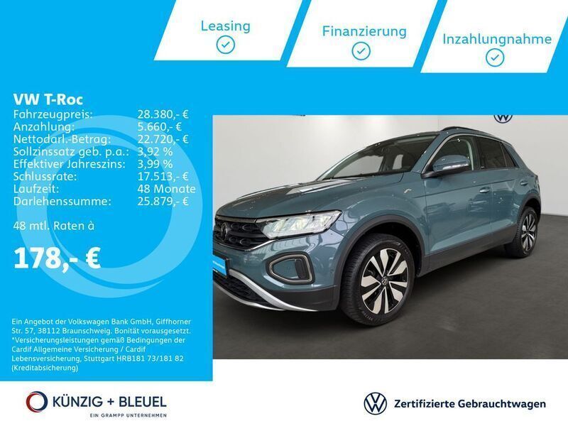 Petroleum blue metallic Gebraucht 2023 VW T-Roc Move SUV | 28.980 € (Fairer Preis) - Bild 1/4