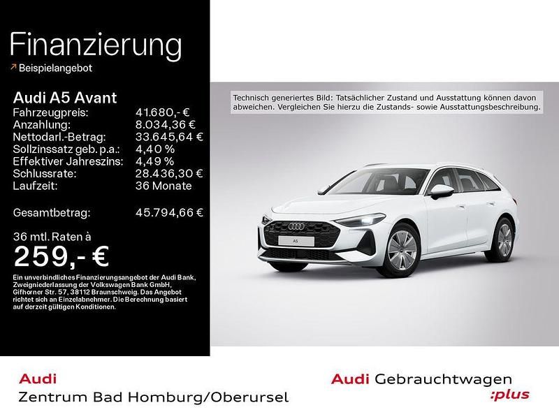Gletscherweiß metallic Gebraucht 2025 Audi A5 Sport Kombi | 41.680 € (Guter Preis) - Bild 1/4