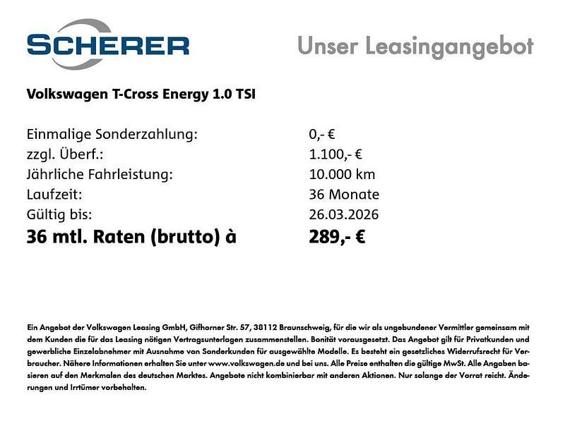 Neu VW T-Cross 116 PS (85 kW) 2026 Schwarz SUV
