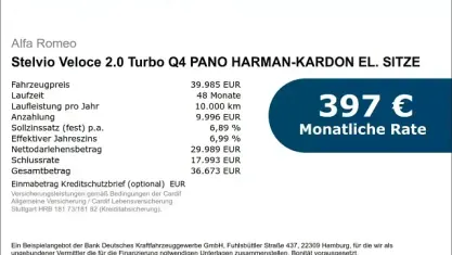 Gebraucht Alfa Romeo Stelvio Veloce 280 PS (205 kW) 2024 Grau SUV