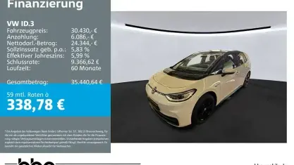 Brugt VW ID.3 Pro 150 kW (204 HK) 2023 Sort Hatchback