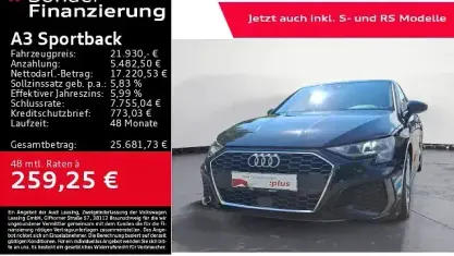 Gebraucht Audi A3 S-Line 110 PS (80 kW) 2022 Mythosschwarz metallic Limousine