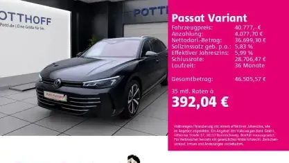 Gebraucht VW Passat Business 204 PS (150 kW) 2025 Schwarz Kombi