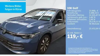 Gebraucht VW Golf VIII Goal 116 PS (85 kW) 2025 Blau Limousine