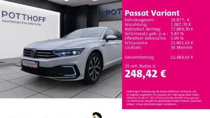 Gebraucht VW Passat GTE 218 PS (160 kW) 2023 Weiß Kombi