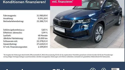 Lavablau metallic Gebraucht 2024 Skoda Karoq Style SUV | 31.980 € (Fairer Preis)