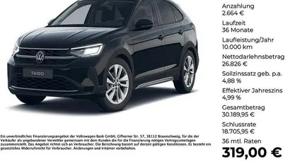 Schwarz (deep black perleffekt) Neu 2025 VW Taigo SUV | 29.490 € (Fairer Preis)