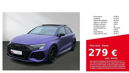 Gletscherweiß metallic Gebraucht 2024 Audi RS3 Sportback Ambiente Kleinwagen | 55.280 € (Guter Preis)
