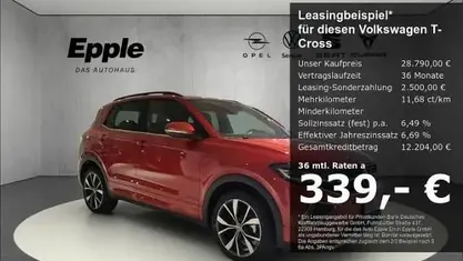 Rot Neu 2025 VW T-Cross R-line SUV | 28.790 € (Fairer Preis)