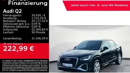 Gebraucht Audi Q2 S-Line 150 PS (110 kW) 2025 Schwarz SUV