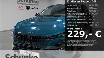 Neu Peugeot 308 Allure 145 PS (106 kW) 2025 Blau Limousine