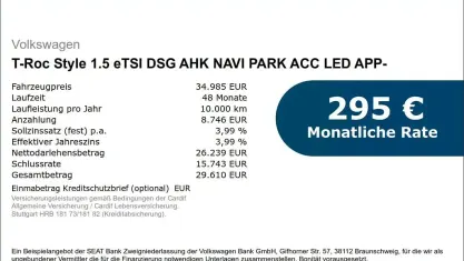 Gebraucht VW T-Roc Style 150 PS (110 kW) 2026 Weiss SUV