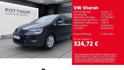 Gebraucht VW Sharan Comfortline 150 PS (110 kW) 2017 Schwarz Van / Kleinbus
