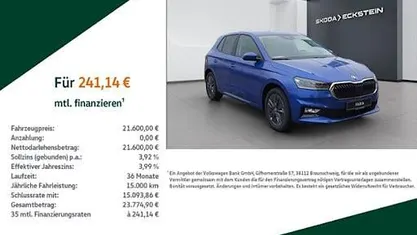 Neu Skoda Fabia Tour 110 PS (80 kW) 2025 Raceblau metallic Kleinwagen